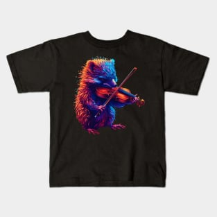 Echidna Playing Violin Kids T-Shirt
